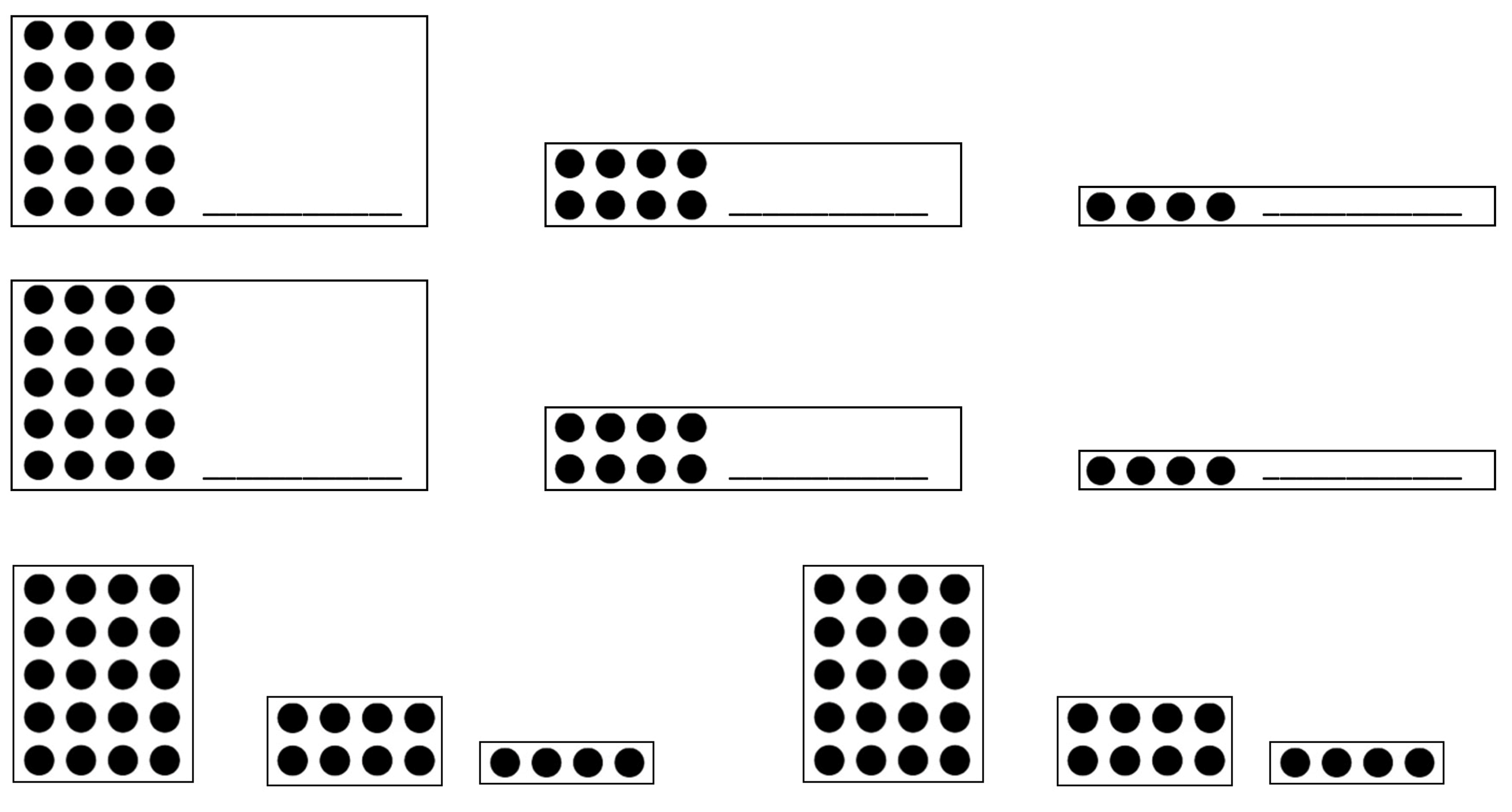 mehrere Versionen von Rechteckpunktefeldern