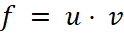 f ist gleich u mal v