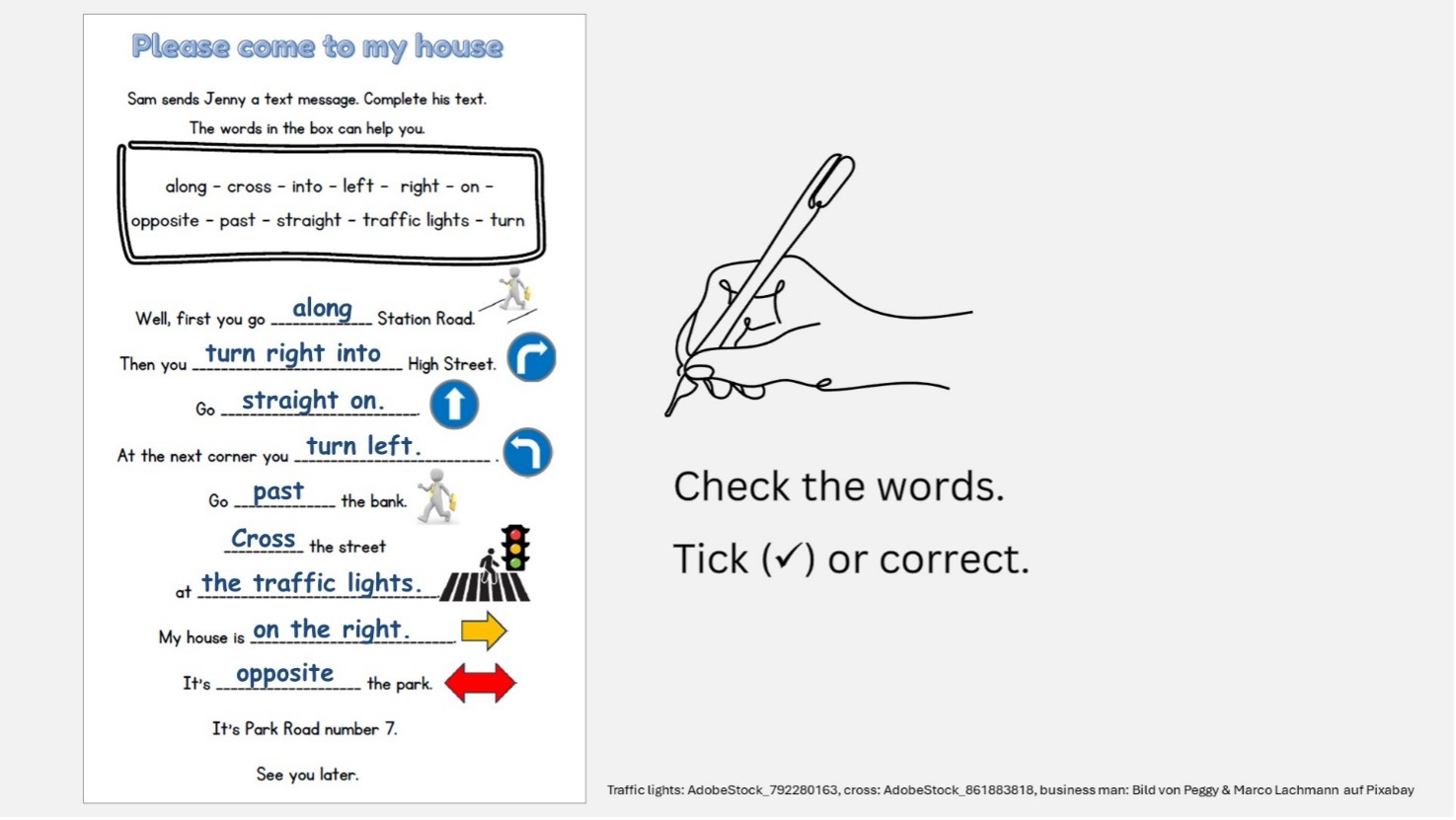 Folie 8 der Präsentation: Sicherung der schriftlichen Arbeitsphase