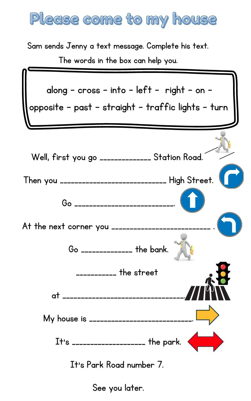 Arbeitsblatt für die schriftliche Anwendung, bei der die neuen Redemittel in Lücken eingetragen werden.