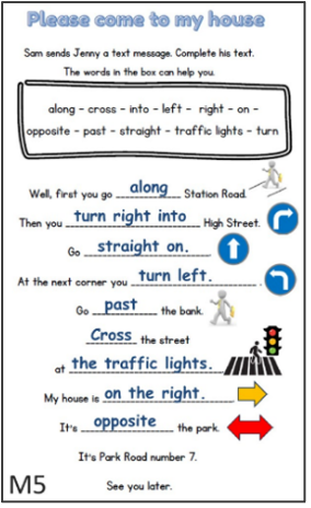 Arbeitsblatt für die schriftliche Festigung mit einem Lückentext.