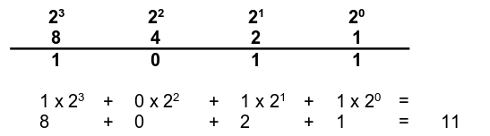 Umwandlung dual nach dezimal