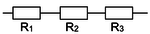 Schaltbild für drei in Reihe geschaltete Widerstände