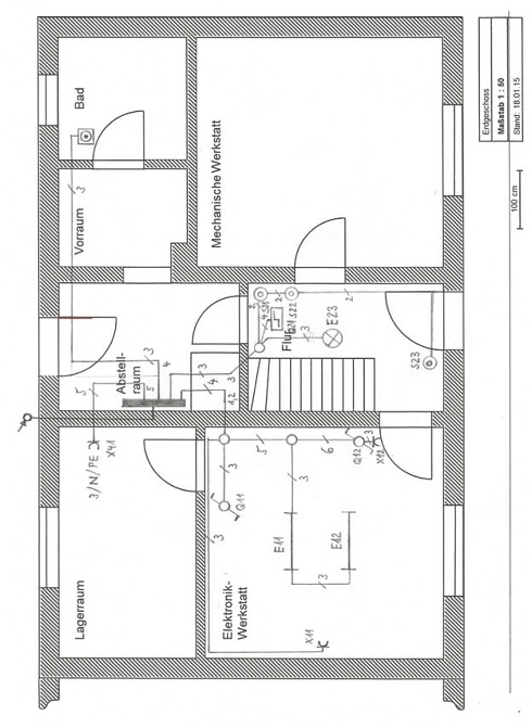 Grundriss der Wohnung mit E-Installation