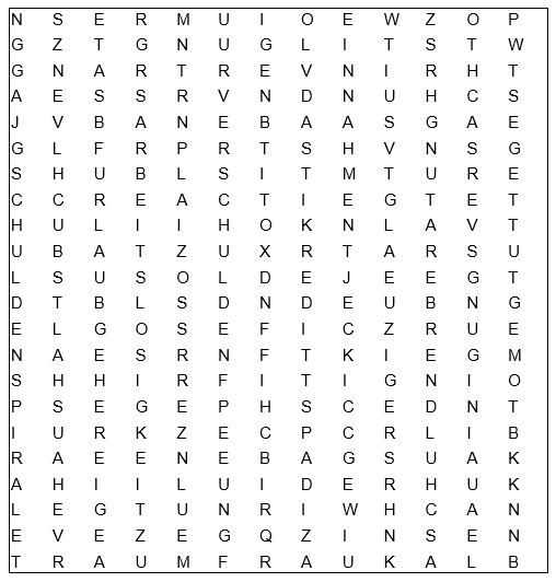 Wortsuchrätsel Aufgabe