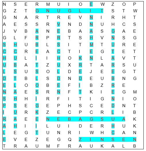Wortsuchrätsel Lösung