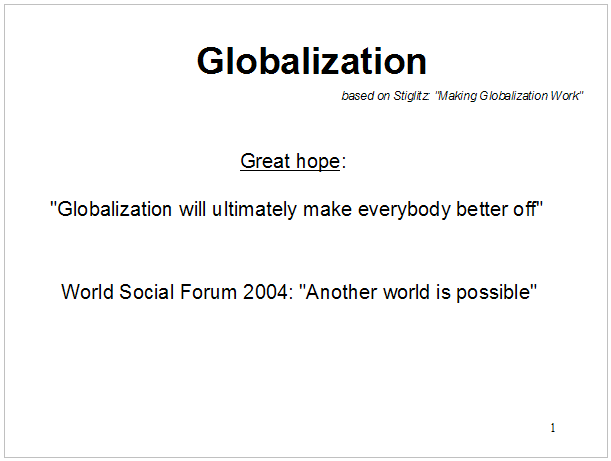 How globalization can work