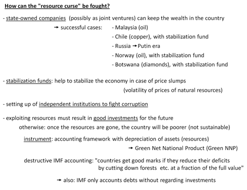 How can the resource curse be fought