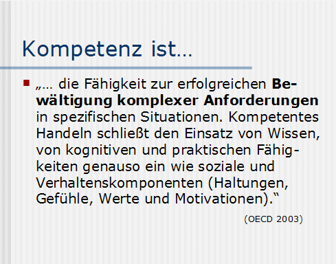 Kompetenz ist ..