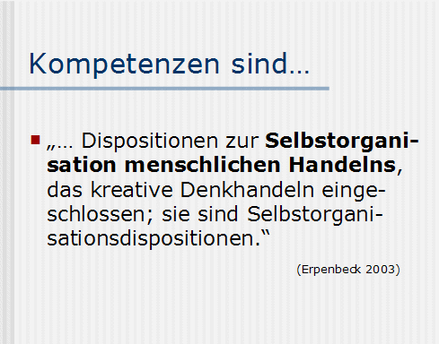 Kompetenzen sind ...