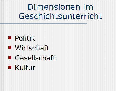 Dimensionen im Geschichtsunterricht