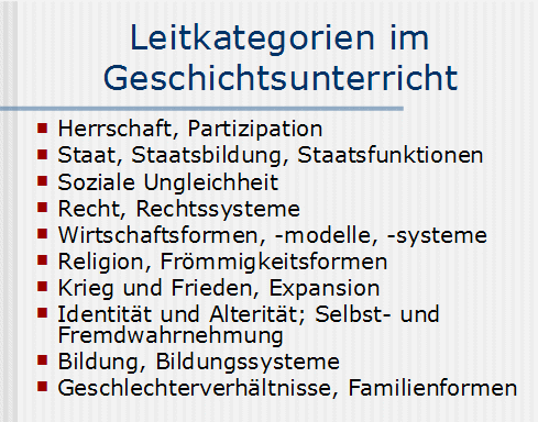 Leitkategorien im Geschichtsunterricht
