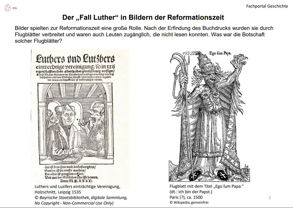 Download: Die Präsentation beschreibt schrittweise anhand von zwei Schnitten aus der Reformationszeit, wie eine Bildanalyse durchgeführt werden kann. (nicht barrierefrei)