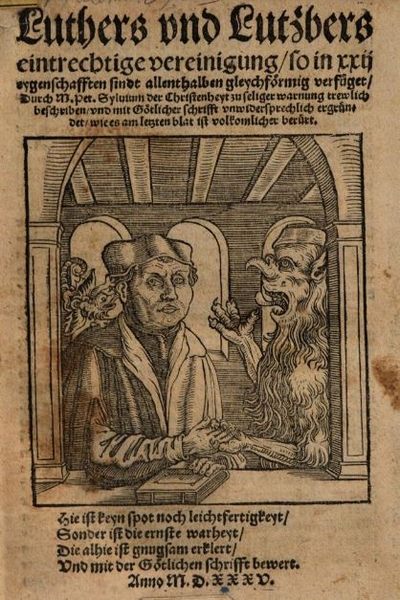 Luthers und Lutzbers eintrechtige Vereinigung by Sylvius, Petrus