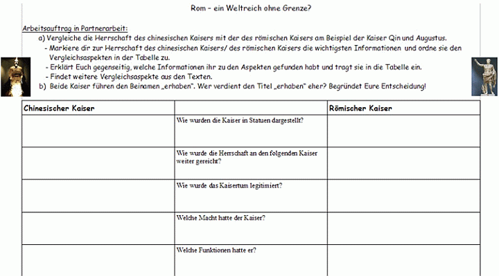 Fragen zu röm. u. chines. Kaisern