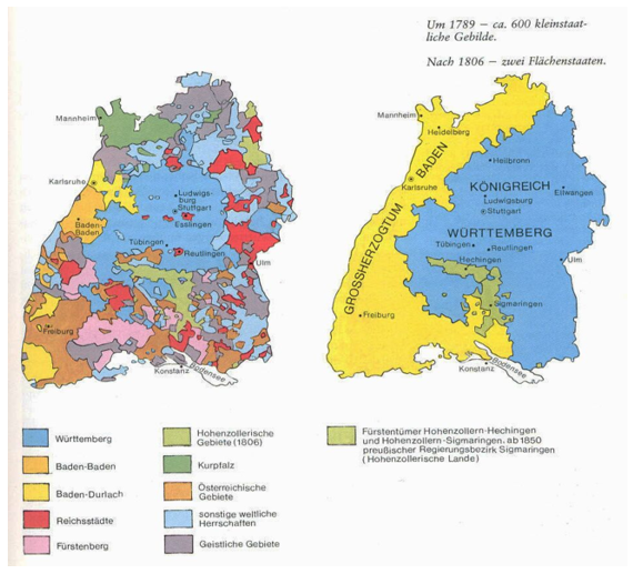 Südwestdeutschland 1789 und 1806