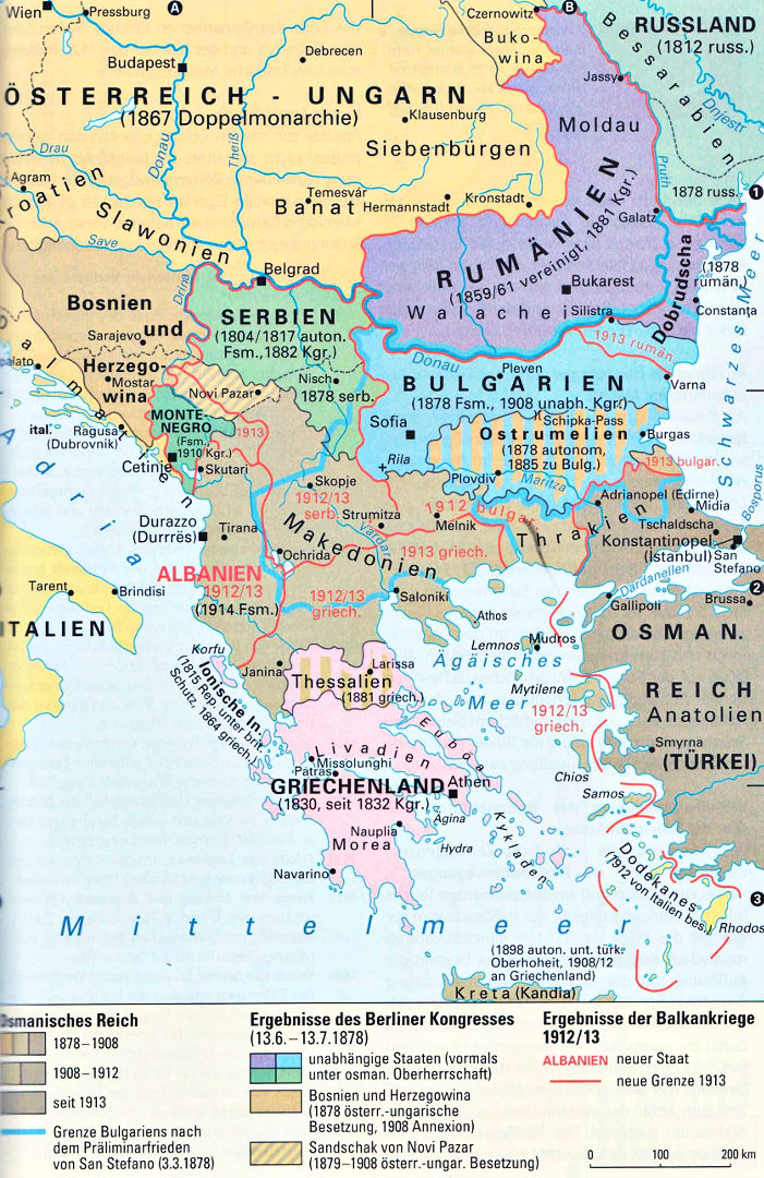 Karte Balkankriege