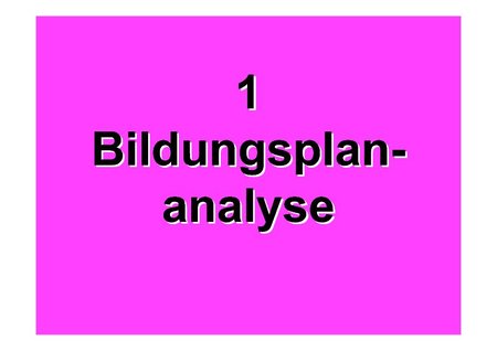 1 Bildungsplananalyse