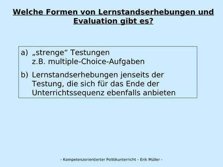 Welche Formen von Lernstandserhebungen gibt es?