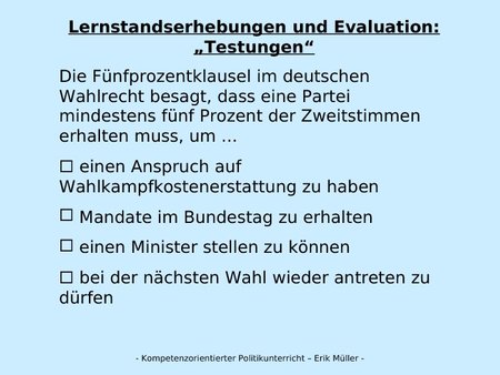 Lernstandserhebung und Evaluation: "Testungen"