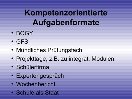 Kompetenzorientierte Aufgabenformate