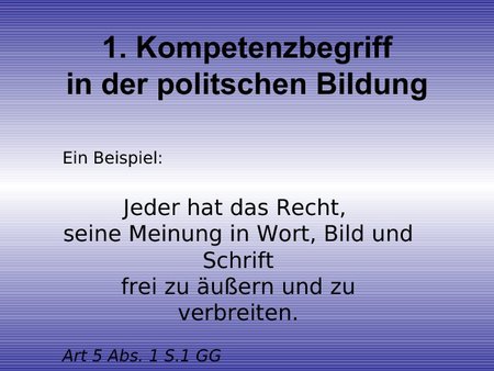 Kompetenzbegriff in der politischen Bildung