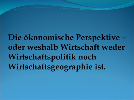Die ökonomische Perspektive