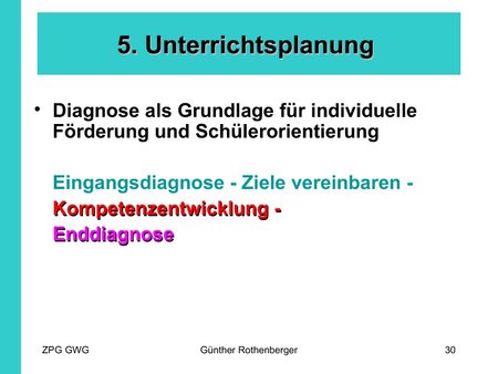 Unterrichtsplanung - Diagnose
