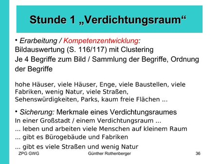 Verdichtungsraum - Erarbeitung, Kompetenzentwicklung