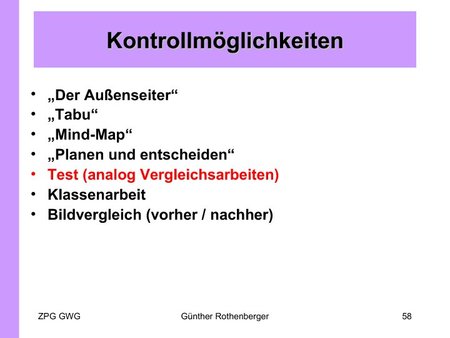 Kompetenzkontrolle: Test