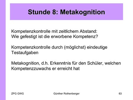Kompetenzkontrolle: Metakognition