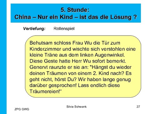 China - nur ein Kind