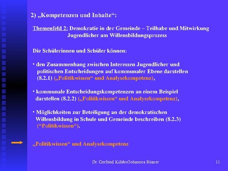 Kompetenzen und Inhalte