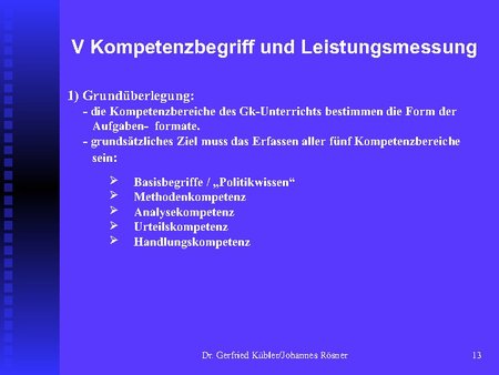 Kompetenzbegriff und Leistungsmessung