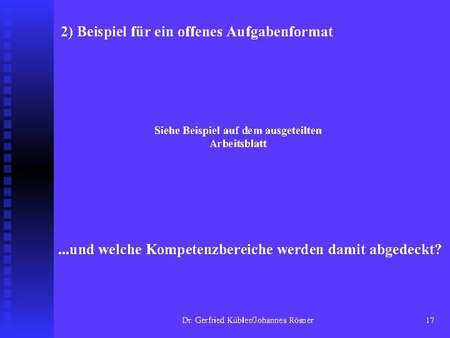 Beispiel für offenes Aufgabenformat
