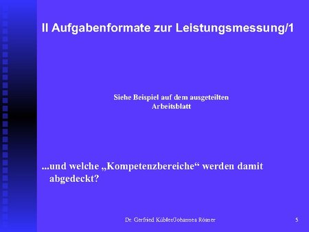 Aufgabenformate zur Leistungsmessung