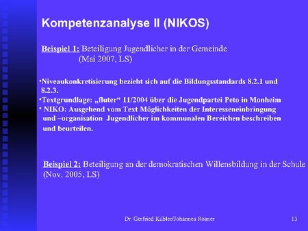 Kompetenzanalyse II (NIKOS)