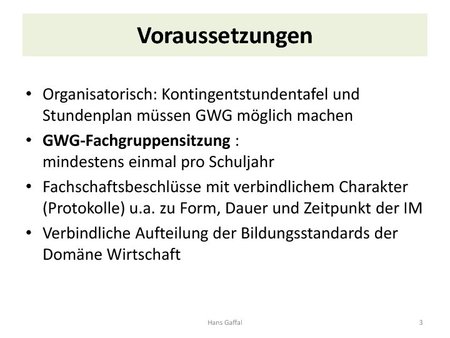 Voraussetzungen Seite 1