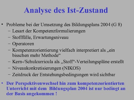 Analyse des Ist Zustand