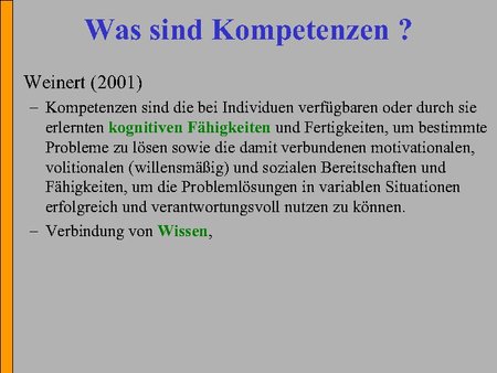 Weinert: kognitive Fähigkeiten und Wissen