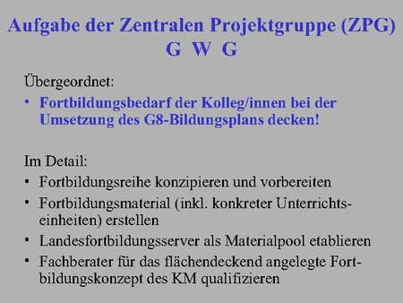 Aufgabe der ZPG