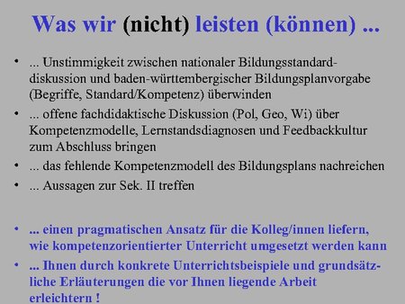2. Was wir nicht leisten können