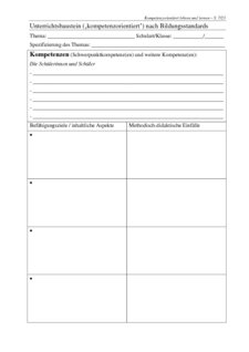 Unterrichtsbaustein ("kompetenzorientiert") nach Bildungsstandards