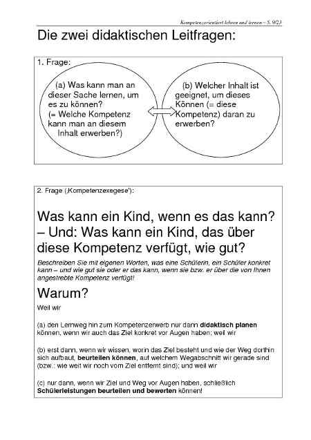 Die zwei didaktischen Leitfragen