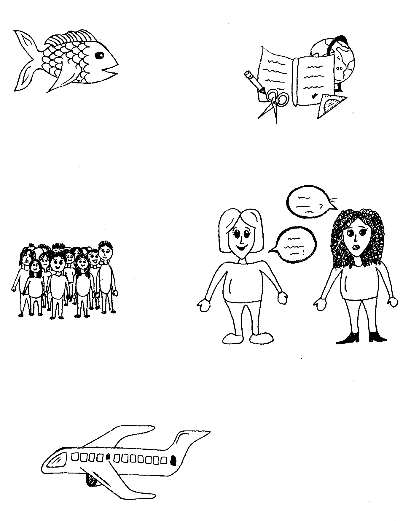 Verschiedene von einer Schülerin gezeichnete Cliparts