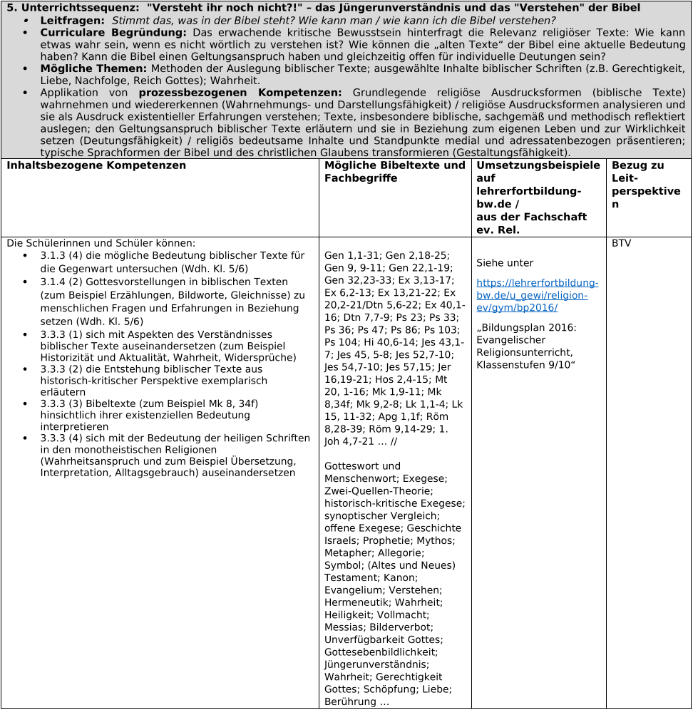 Unterrichtssequenz 5