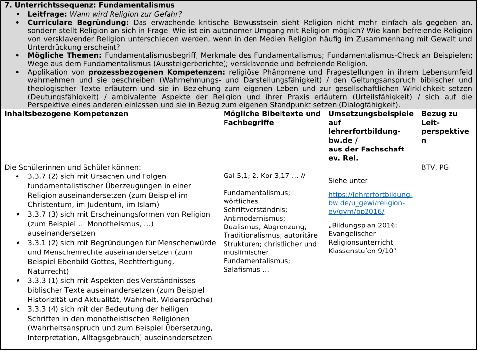 Unterrichtssequenz 7