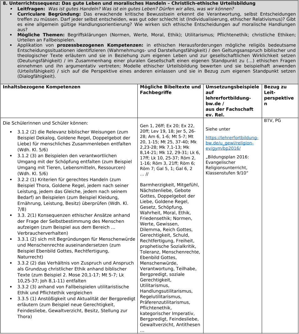 Unterrichtssequenz 8