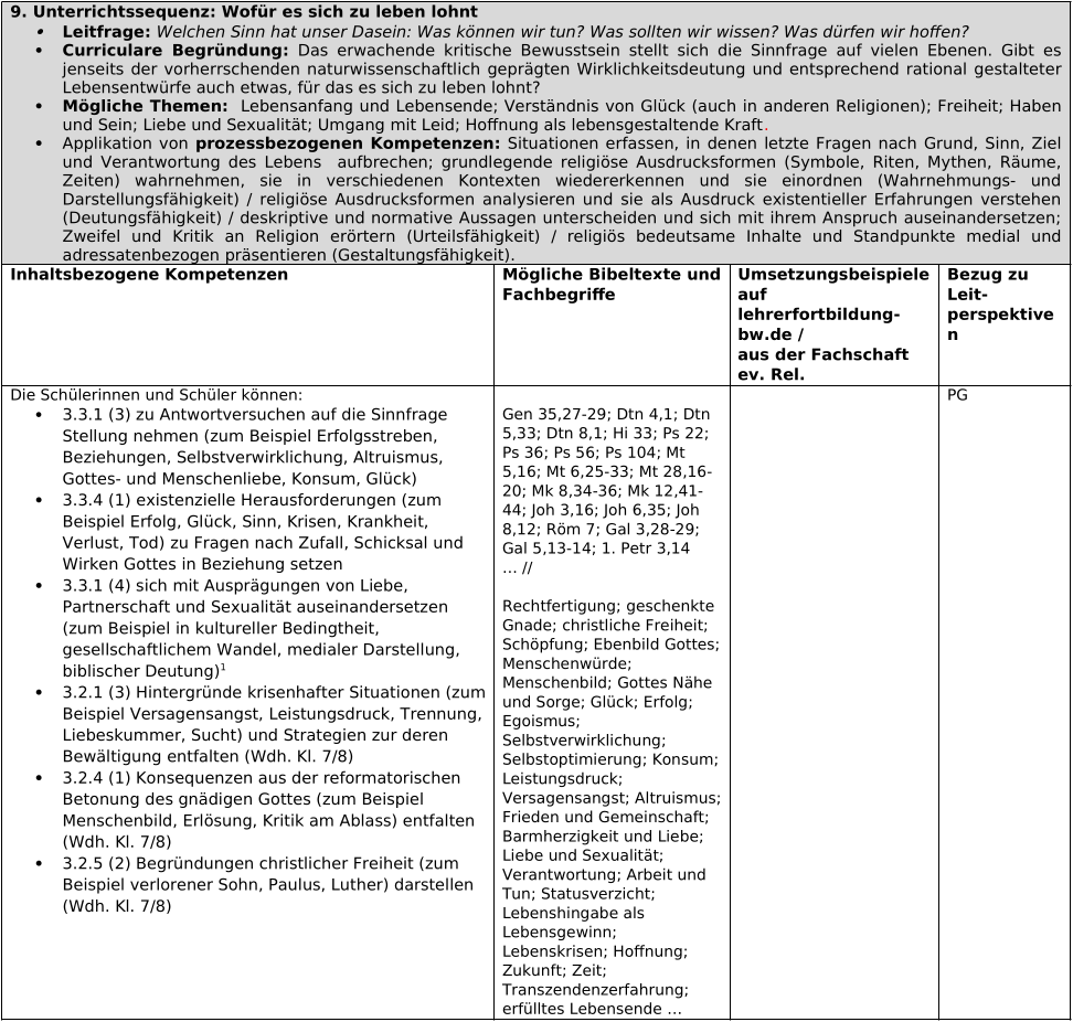 Unterrichtssequenz 9