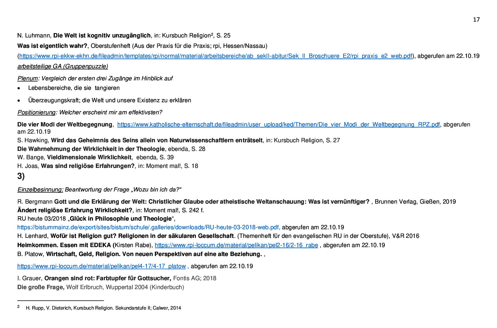 Beispielcurriculum 1 im Basisfach, Seite 17